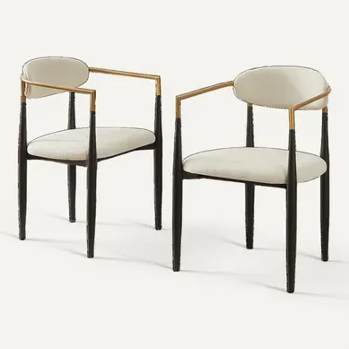 Chaise Salle à Manger Lot De 2, Assise Confortable, Salon/cuisine, Structure Métal, Tissu Beige Chaise Salle à Manger Lot De 2, Assise Confortable, Salon/cuisine, Structure Métal, Tissu Beige