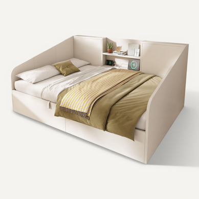 Lit Coffre 140x190 Cm, Rangement Hydraulique, USB/type-c, 2 étagères, Sommier, Mdf Bois Blanc Lit Coffre 140x190 Cm, Rangement Hydraulique, USB/type-c, 2 étagères, Sommier, Mdf Bois Blanc