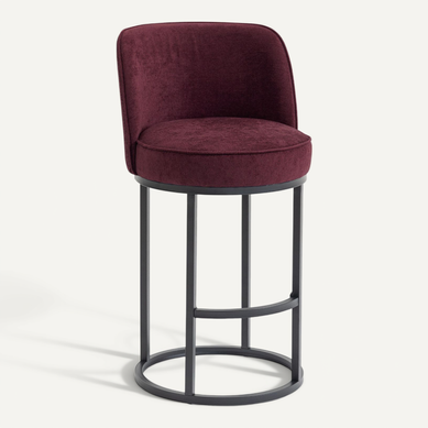 Tabouret De Bar Lot De 2, Dossier Ergonomique, Assise Rembourrée, Pieds Métal Noir, Lin Bordeaux Tabouret De Bar Lot De 2, Dossier Ergonomique, Assise Rembourrée, Pieds Métal Noir, Lin Bordeaux