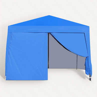 Kiosque De Jardin Pliable Avec 4 Parois Métal Bleu