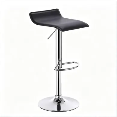 Tabouret De Bar - Avec Hauteur Réglable Et Rotation 360° - Pour Comptoir - En Simili - Noir