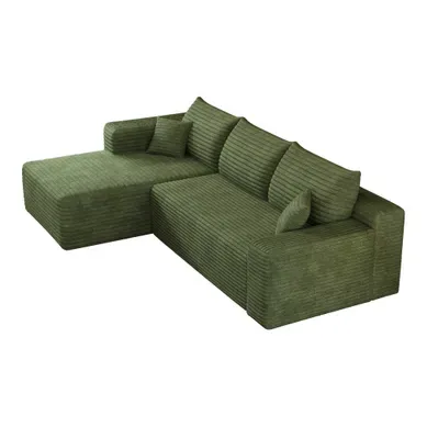 Canapé D'angle Modulable - Sans Montage - Assise Profonde - Tissu - Vert Canapé D'angle Modulable - Sans Montage - Assise Profonde - Tissu - Vert