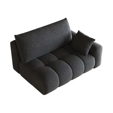 Canapé Compressé D'angle - 2 Places - Méridienne  - Tissu - Gris Foncé