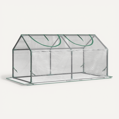 Mini Serre De Jardin 120x60x60 Cm, Fenêtre Enroulable, Acier, Housse Transparente