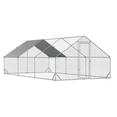 Poulailler 6x3x2m, Cage, Structure En Acier, Grillage Plastique, Couleur Argenté Poulailler 6x3x2m, Cage, Structure En Acier, Grillage Plastique, Couleur Argenté