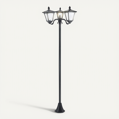 Lampadaire Solaire, Fabriquée En Acier Inoxydable Et Pièces En Plastique, Couleur Noir Lampadaire Solaire, Fabriquée En Acier Inoxydable Et Pièces En Plastique, Couleur Noir