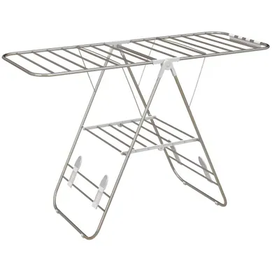 étendoir à Linge 148x60,5x98 Cm, Pliable Et Réglable, Acier Inoxydable, Couleur Argent étendoir à Linge 148x60,5x98 Cm, Pliable Et Réglable, Acier Inoxydable, Couleur Argent