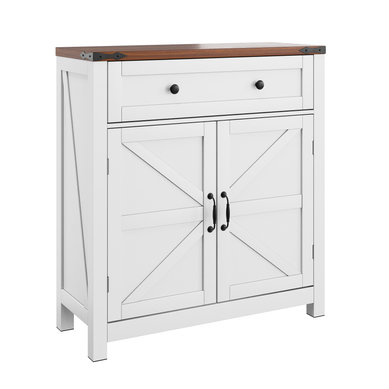 Meuble De Rangement Salle De Bain 76x30x83cm, 1 Tiroir, 2 Portes Battantes, Mdf, Blanc, Plateau Brun Meuble De Rangement Salle De Bain 76x30x83cm, 1 Tiroir, 2 Portes Battantes, Mdf, Blanc, Plateau Brun