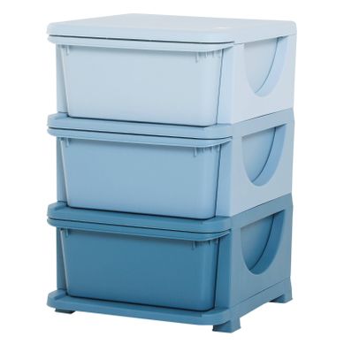 Meuble De Rangement Enfant 37x37x56,5 Cm, 3 Tiroirs Amovibles, Plastique Bleu Meuble De Rangement Enfant 37x37x56,5 Cm, 3 Tiroirs Amovibles, Plastique Bleu