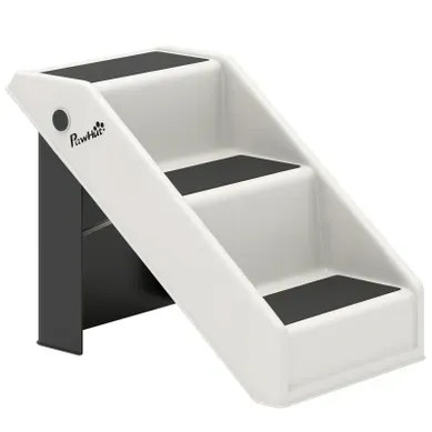 Escalier Pour Chien 53x30.5x36.5cm, Surface Antidérapante, Plastique, Blanc Et Noir Escalier Pour Chien 53x30.5x36.5cm, Surface Antidérapante, Plastique, Blanc Et Noir