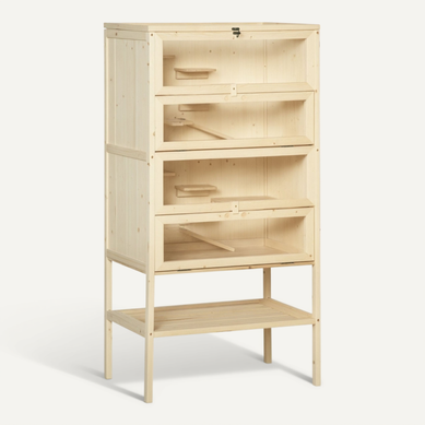 Cage En Bois 60x40x120cm, Maison Pour Rongeur, 5 Niveaux, 2 Fenêtres, Couleur Bois Cage En Bois 60x40x120cm, Maison Pour Rongeur, 5 Niveaux, 2 Fenêtres, Couleur Bois