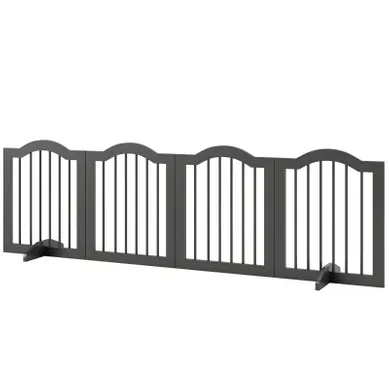 Barrière Pour Chien 208 X 61 Cm, Pliable Sur Pied, Bois Et Mdf, Noir Barrière Pour Chien 208 X 61 Cm, Pliable Sur Pied, Bois Et Mdf, Noir