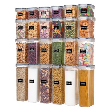 Set Complet De 24 Boîtes De Conservation Transparentes, 4 Tailles Pratiques, Plastique Pp