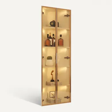 Vitrine D'angle 62x35x160 Cm, éclairage LED, 2 Portes, Mdf Et Verre, Cadre Aluminium, Blanc Vitrine D'angle 62x35x160 Cm, éclairage LED, 2 Portes, Mdf Et Verre, Cadre Aluminium, Blanc