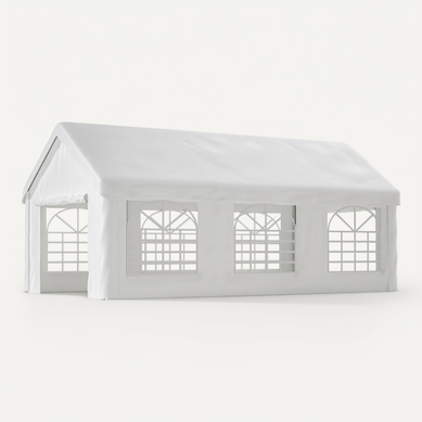 Tonnelle De Jardin 598x299x283 Cm, Double Porte Enroulable, Acier Et Tissu Oxford Enduit Pe, Blanc Tonnelle De Jardin 598x299x283 Cm, Double Porte Enroulable, Acier Et Tissu Oxford Enduit Pe, Blanc