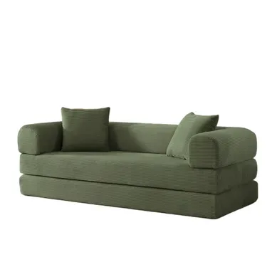 Canapé Compressé 195x89x59 Cm, Mousse, Velours Vert, Sans Montage Requis Canapé Compressé 195x89x59 Cm, Mousse, Velours Vert, Sans Montage Requis