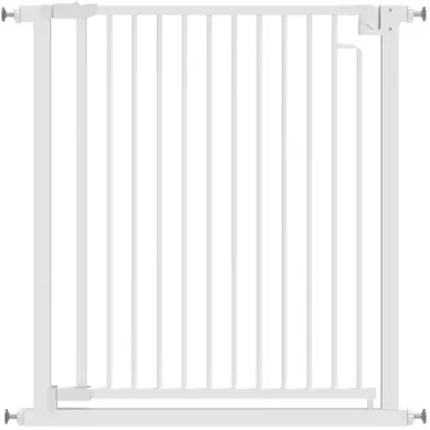 Barrière De Sécurité 76 À 80 X 76 Cm, Fermeture Automatique, Double Verrouillage, Acier, Blanc Barrière De Sécurité 76 À 80 X 76 Cm, Fermeture Automatique, Double Verrouillage, Acier, Blanc