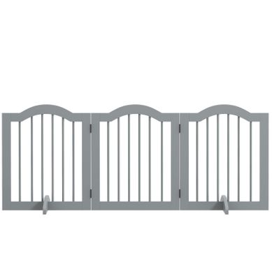 Barrière Pour Chien Pliable 154,5 X 61 Cm, Avec Porte Et Pieds Stables, Bois Et Mdf Gris Clair Barrière Pour Chien Pliable 154,5 X 61 Cm, Avec Porte Et Pieds Stables, Bois Et Mdf Gris Clair