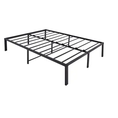 Lit 120x200 Cm, Structure Stable Silencieuse Avec Rangement, Montage Facile, Métal, Noire