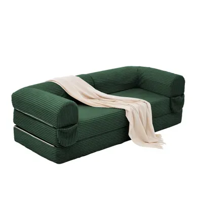 Canapé Convertible Compressé 2 Places, Tissu Côtelé épais, Structure Stable, Gain De Place, Vert Canapé Convertible Compressé 2 Places, Tissu Côtelé épais, Structure Stable, Gain De Place, Vert