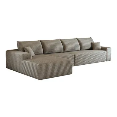 Canapé Compressé Modulable 5 Places, Chaise Longue Réversible, Velours Côtelé, Mousse, Camel Canapé Compressé Modulable 5 Places, Chaise Longue Réversible, Velours Côtelé, Mousse, Camel
