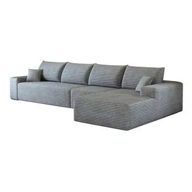 Canapé Compressé Modulable 5 Places, Module Chaise Longue Reversible, Mousse, Velours Côtelé Gris Canapé Compressé Modulable 5 Places, Module Chaise Longue Reversible, Mousse, Velours Côtelé Gris