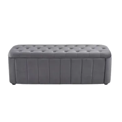 Banc Coffre 132x47,5x44cm, Format Compact, Rangement Et Assise Confortable, Velours, Gris Foncé Banc Coffre 132x47,5x44cm, Format Compact, Rangement Et Assise Confortable, Velours, Gris Foncé