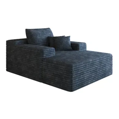 Méridienne Compressé 115x159x59 Cm, Assise Profonde, Sans Montage, Tissu Côtelé, Couleur Bleu Méridienne Compressé 115x159x59 Cm, Assise Profonde, Sans Montage, Tissu Côtelé, Couleur Bleu