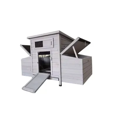 Poulailler En Bois, Résistant À L Humidité, Ventilation Renforcée, Couleur Gris