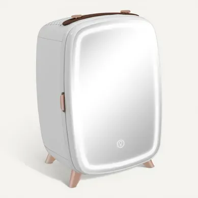 Mini Réfrigérateur Cosmétique 6 L Avec Miroir LED Tactile, En Plastique, Blanc Mini Réfrigérateur Cosmétique 6 L Avec Miroir LED Tactile, En Plastique, Blanc