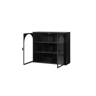Meuble Mural 2 Portes En Verre En Métal Noir 60 X 70 X 23 Cm Meuble Mural 2 Portes En Verre En Métal Noir 60 X 70 X 23 Cm