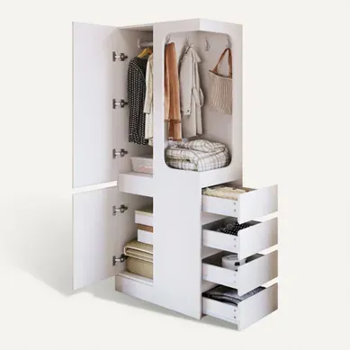 Armoire à Une Porte 70 X 40 X 170 Cm, 4 Tiroirs Latéraux, Blanc Armoire à Une Porte 70 X 40 X 170 Cm, 4 Tiroirs Latéraux, Blanc