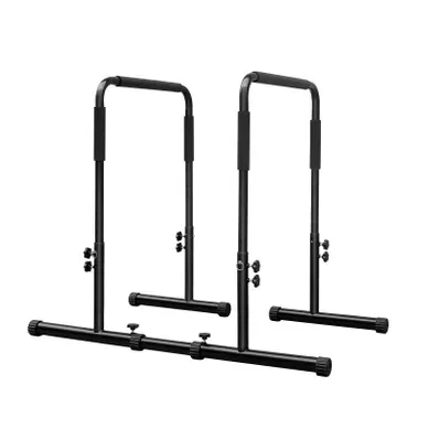 Barres Parallèles Avec Hauteur Réglable 4 Niveaux, Poignées Confort, En Fer, Noires Barres Parallèles Avec Hauteur Réglable 4 Niveaux, Poignées Confort, En Fer, Noires