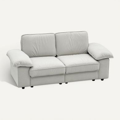 Canapé 2 Places En Velours Blanc Crème, Rangement Sous Assise, Avec Accoudoirs Larges Et Coussins Canapé 2 Places En Velours Blanc Crème, Rangement Sous Assise, Avec Accoudoirs Larges Et Coussins