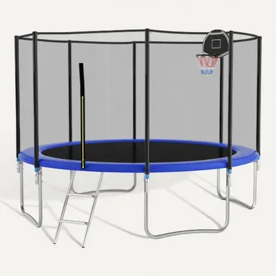 Trampoline De Jardin 305 Cm Bleu En Acier Avec Filet De Sécurité Trampoline De Jardin 305 Cm Bleu En Acier Avec Filet De Sécurité