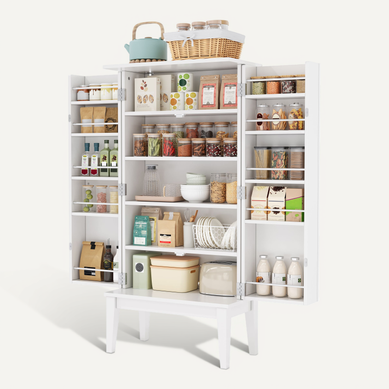 Buffet De Cuisine 120 X 59 X 30 Cm 2 Portes Avec Rangements De Porte Blanc Vintage