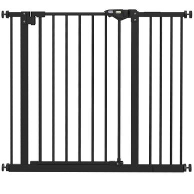 Barrière De Sécurité Pour Chien Avec Fermeture Automatique, En Métal, Noir Barrière De Sécurité Pour Chien Avec Fermeture Automatique, En Métal, Noir
