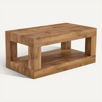 Table Basse Rectangulaire 2 Niveaux En Mdf Effet Bois Avec Rangement Ouvert Table Basse Rectangulaire 2 Niveaux En Mdf Effet Bois Avec Rangement Ouvert