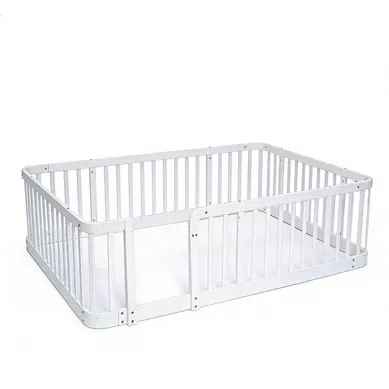 Parc Bébé Modulable 140x200 Cm, Barres 7 Cm Anti-pincement, En Bois, Blanc Parc Bébé Modulable 140x200 Cm, Barres 7 Cm Anti-pincement, En Bois, Blanc