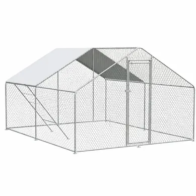 Enclos D'extérieur Métal 3 X 4 X 2 M Argent Avec Bâche Pe étanche Et Verrou De Sécurité Enclos D'extérieur Métal 3 X 4 X 2 M Argent Avec Bâche Pe étanche Et Verrou De Sécurité