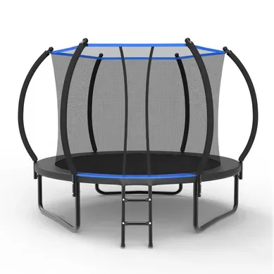 Trampoline Rond Avec Filet De Sécurité Et échelle, 305 Cm, En Acier, Noir Et Bleu Trampoline Rond Avec Filet De Sécurité Et échelle, 305 Cm, En Acier, Noir Et Bleu