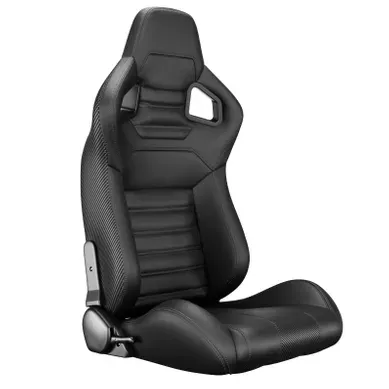 Siège Baquet Universel En Pvc Avec Dossier Inclinable Et Coulisseaux, Noir