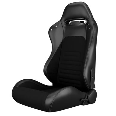 Siège Baquet Inclinable Avec Glissière Réglable, En Pvc Et Suédine, Noir
