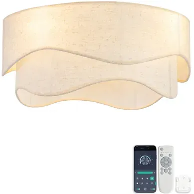 Ventilateur De Plafond 19 Pouces Avec éclairage, En Tissu Et Plastique, Application Et Télécommande Ventilateur De Plafond 19 Pouces Avec éclairage, En Tissu Et Plastique, Application Et Télécommande