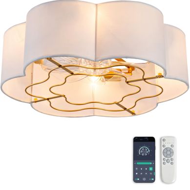 Ventilateur De Plafond 19 Pouces En Tissu Et Plastique, Avec Application Et Télécommande, 6 Vitesses Ventilateur De Plafond 19 Pouces En Tissu Et Plastique, Avec Application Et Télécommande, 6 Vitesses