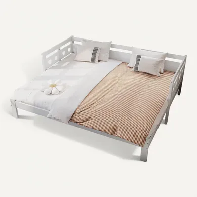 Lit Gigogne 90x190 Cm - Lit Banquette Design Cœur - Moderne - Stable et Fiable - Blanc Lit Gigogne 90x190 Cm - Lit Banquette Design Cœur - Moderne - Stable et Fiable - Blanc