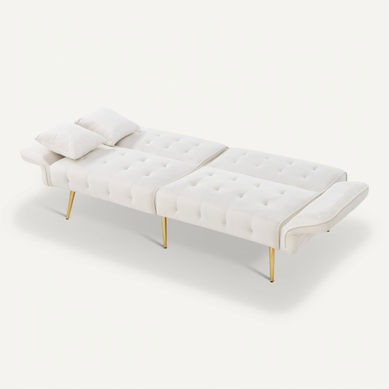 Canapé Droit Convertible - 2 Places - Accoudoirs 6 Positions - Dossier Réglable 3 Positions - Blanc Canapé Droit Convertible - 2 Places - Accoudoirs 6 Positions - Dossier Réglable 3 Positions - Blanc