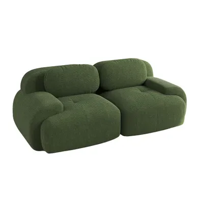 Canapé Compressé,canapé Modulaire Avec Accoudoirs Courbés Et Base Antidérapante, Velours Côtelé Vert Canapé Compressé,canapé Modulaire Avec Accoudoirs Courbés Et Base Antidérapante, Velours Côtelé Vert