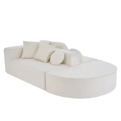Canapé compressé modulable sans structure, en chenille, sans montage - Blanc Canapé compressé modulable sans structure, en chenille, sans montage - Blanc