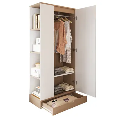 Armoire Avec 1 Porte Et étagères De Rangement, Moderne, Structure Stable Et Pratique, Blanc Armoire Avec 1 Porte Et étagères De Rangement, Moderne, Structure Stable Et Pratique, Blanc